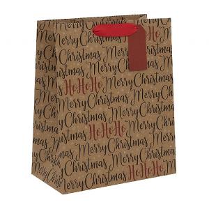 Glick Merry Hohoho Large Kraft Gift Bag