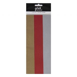 Glick Gold, Silver & Red Tissue Multipack (Pack of 6)