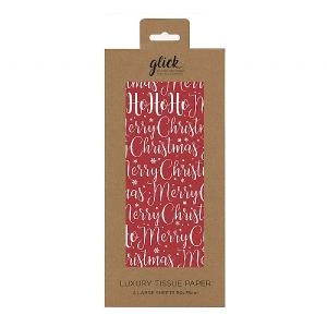 Glick Merry Christmas Red Tissue Paper