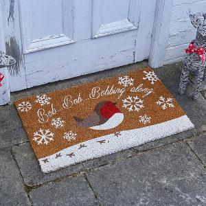 Three Kings Snowy Robin Decoir Christmas Doormat 45 x 75cm