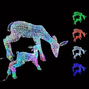 Noma 70cm Colour Changing Jewelled Mother & Fawn with Remote