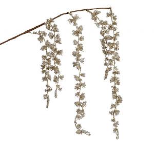 Decoris Pearl Willow Stem with Glitter