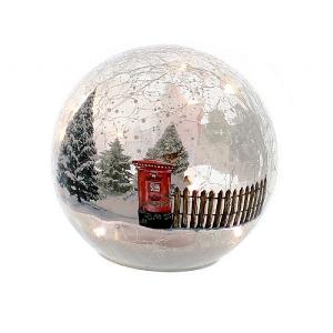 Festive 15cm Post Box Scene Crackle Ball