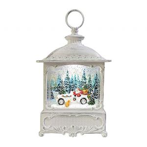 Santa in Car WaterSparkle Lantern