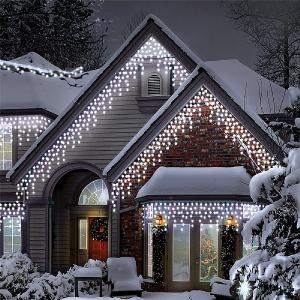 300 Cool White Twinklng Connect Icicle Lights