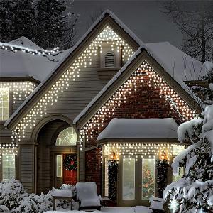 300 Warm White Twinklng Connect Icicle Lights