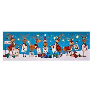 Premier Reindeers LED Canvas 30x90cm