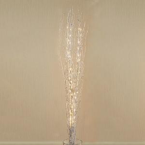 Premier Warm White Silver Glitter Branch LED Tree 1.2m
