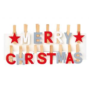 Premier Wooden Merry Christmas Pegs