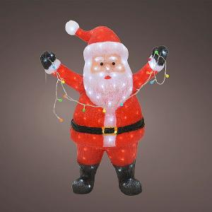 Cool White LED Acrylic Santa 88cm