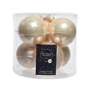 Decoris Pearl 80mm Glass Bauble (Pack of 6)