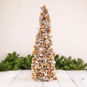 78cm Gold & Cream Berry Cone