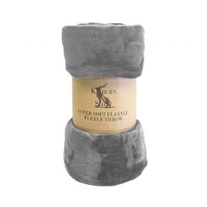 Kilburn & Scott Flannel Fleece Throw - Silver
