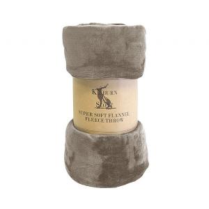 Kilburn & Scott Flannel Fleece Throw - Taupe