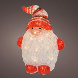 Warm White LED Acrlic Gnome 38cm (Battery Operated)