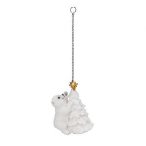 Vivid Arts Polar Bear on Christmas Tree Tree Decoration (8cm)
