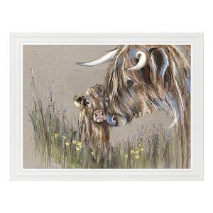'Heather and Buttercup' Highland Cow Picture 111x85cm