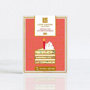 Love Cocoa Birthday Cake White Chocolate Bar 75g