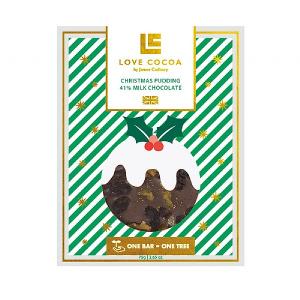 Love Cocoa Milk Chocolate Christmas Pudding Bar 75g