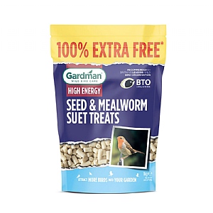 Gardman Seed & Mealworm Suet Treats 500g + 100% Extra Free