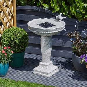 Smart Solar Feathered Friends Bird Bath