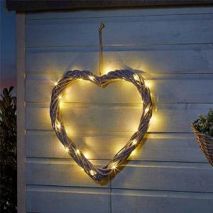 Faux Decor Solar In-Lit Firefly Heart 40cm