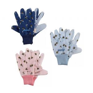 Bees Triple Pack Cotton Grip Ladies Gloves Medium / Size 8