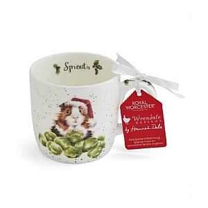 Wrendale Christmas Sprouts Guinea Pig Mug