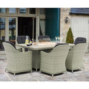 Bramblecrest Chatsworth 6 Seater Firepit Dining Set