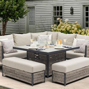 Bramblecrest Woodchester Casual Dining Firepit Set