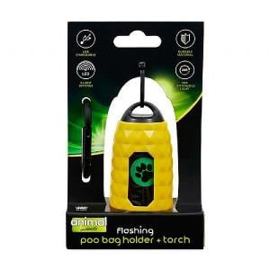 Animal Instincts Flashing Yellow Poop Bag Holder & Torch