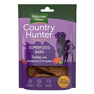 Natures Menu Country Hunter Superfood Bars Turkey with Cranberry & Pumpkin Treat Dog Treat (100g)