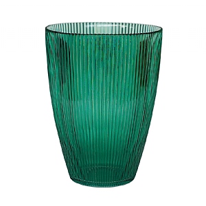 Ivyline Emerald Ribbed Tall Vase (24.5cm x 18cm)