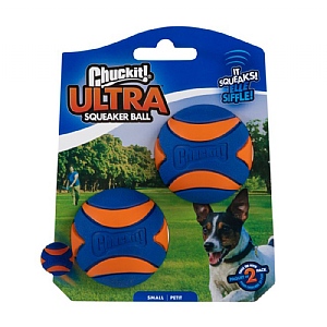 Chuckit Ultra Squeaker Ball Dog Toy Pack of 2 (Small)