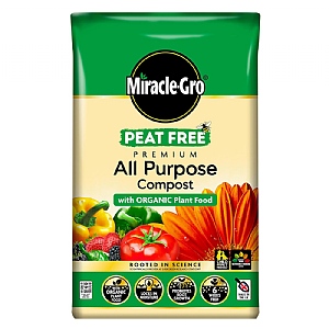 Miracle-Gro Peat Free Premium All Purpose Compost with Organic Plant Food 40L