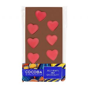 Cocoba Jelly Heart Milk Chocolate Bar 100g