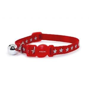 Ancol Reflective Cat Collar Red Star