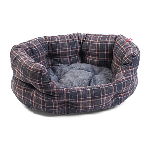 Zoon Plaid Oval Dog Bed (Small)
