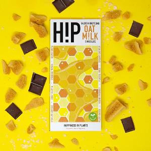 H!P Salted Honeycomb Oat Milk Chocolate Bar 75g