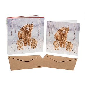 Wrendale 'A Highland Christmas' Highland Cow Christmas Card Box Set