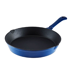 Barbary & Oak 26cm Cast Iron Round Frying Pan Blue
