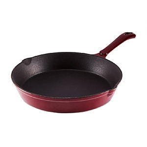 Barbary & Oak 26cm Cast Iron Round Frying Pan Red