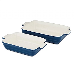 Barbary & Oak Set of 2 Rectangular Oven Dishes Blue