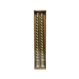 Decoris Box of 2 Candles Gold 25cm