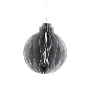 Festive Paper Bauble (12cm) - Silver