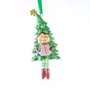 Child in Christmas Suit Ornament 15cm