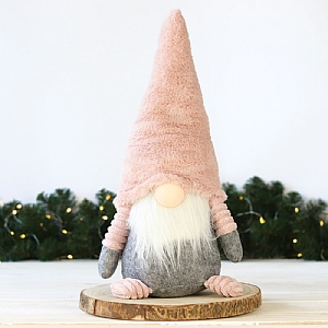 Pink & Grey Santa Gonk - Large