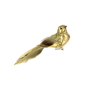 Floralsilk Gold Metallic Bird Clip 21cm
