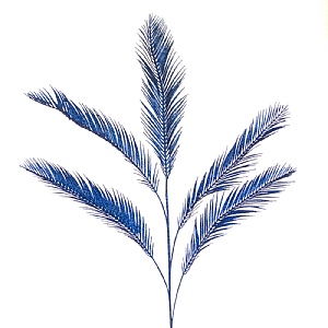 Dark Blue Glitter Palm Spray 104cm