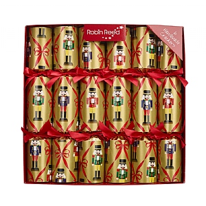 Robin Reed 12" Vintage Nutcracker Christmas Crackers - Pack of 6